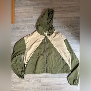 Aerie Offline Olive and Beige Windbreaker